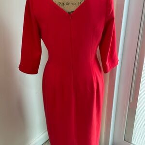 Black Halo Vibrant Red Long Sleeve Dress